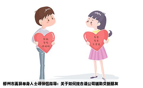 柳州市离异单身人士寻伴侣指导：关于如何找合适公司辅助交新朋友