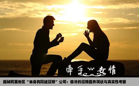 揭秘阿里地区“单身狗同城征婚”公司：临沧的征婚服务现状与真实性考察